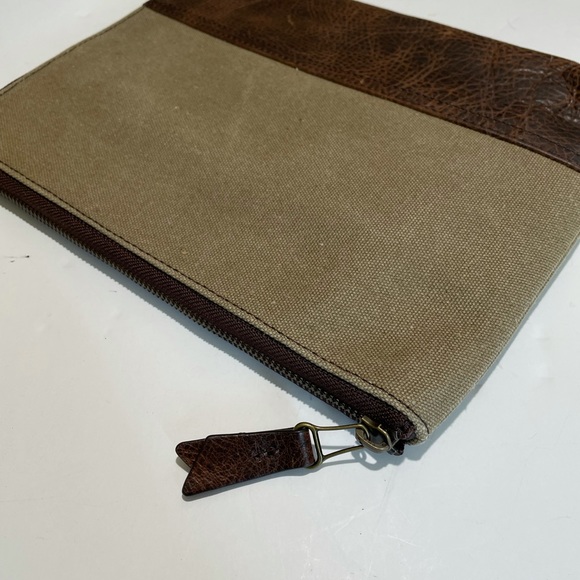 House of Jack Brown Leather and Canvas Wallet bag - Picture 3 of 13